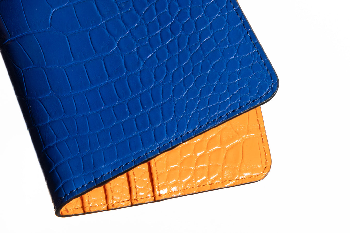 Double card holder 100% rubber two-tone Blue/orange