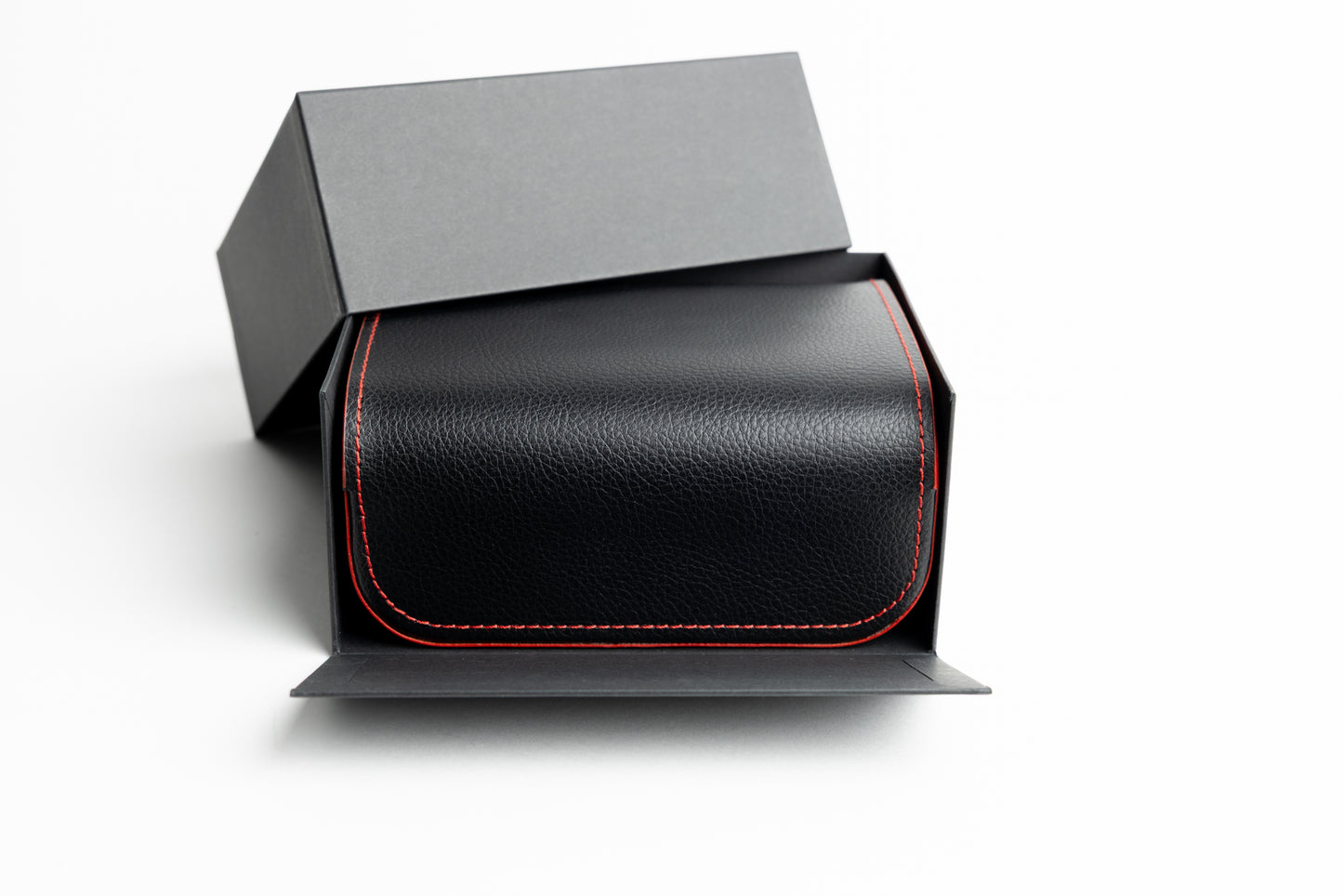 Écrin de voyage simili cuir noir et rouge