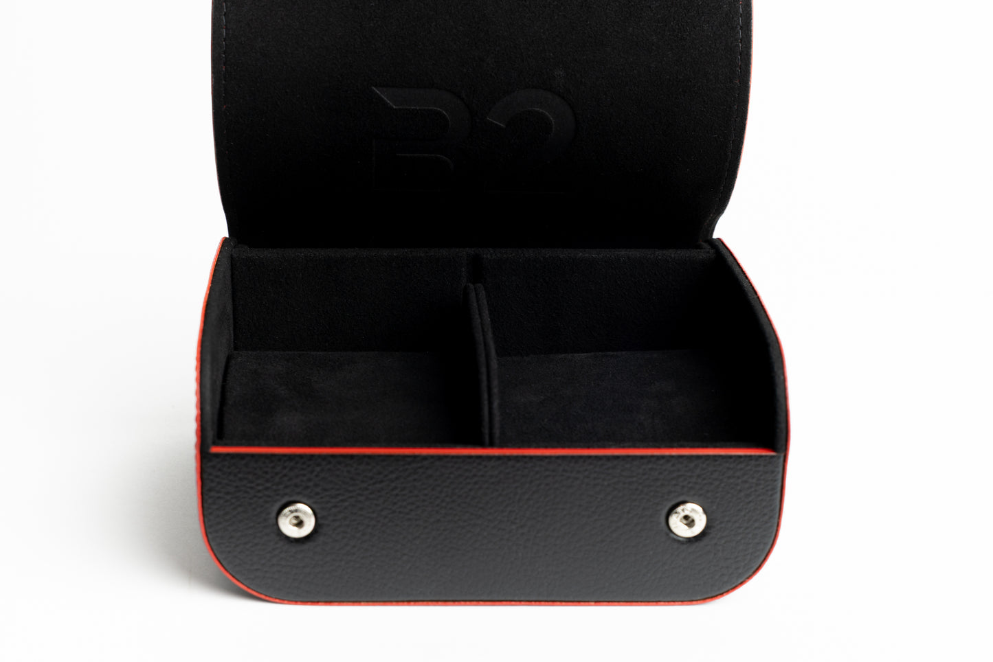 Écrin de voyage simili cuir noir et rouge