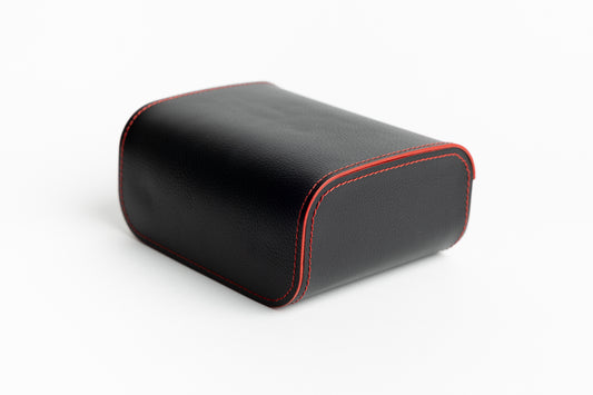 Écrin de voyage simili cuir noir et rouge